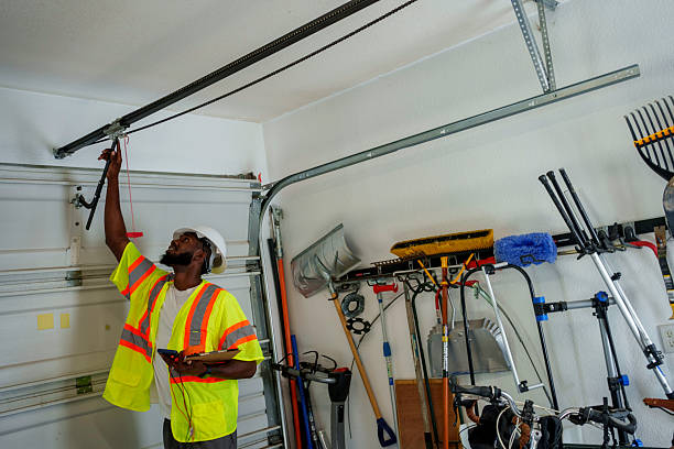 Professional Garage Door Panel Replacement technician working in Perham, MN